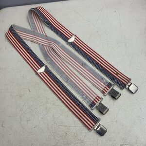 Vtg Welch Mfg. Co. American Flag Elastic Suspenders 2" Patriotic Tricolor USA